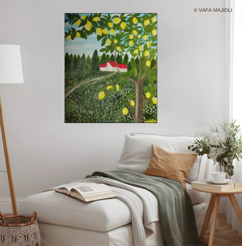 Original Color Field Painting Garden Painting by Vafa Majidli