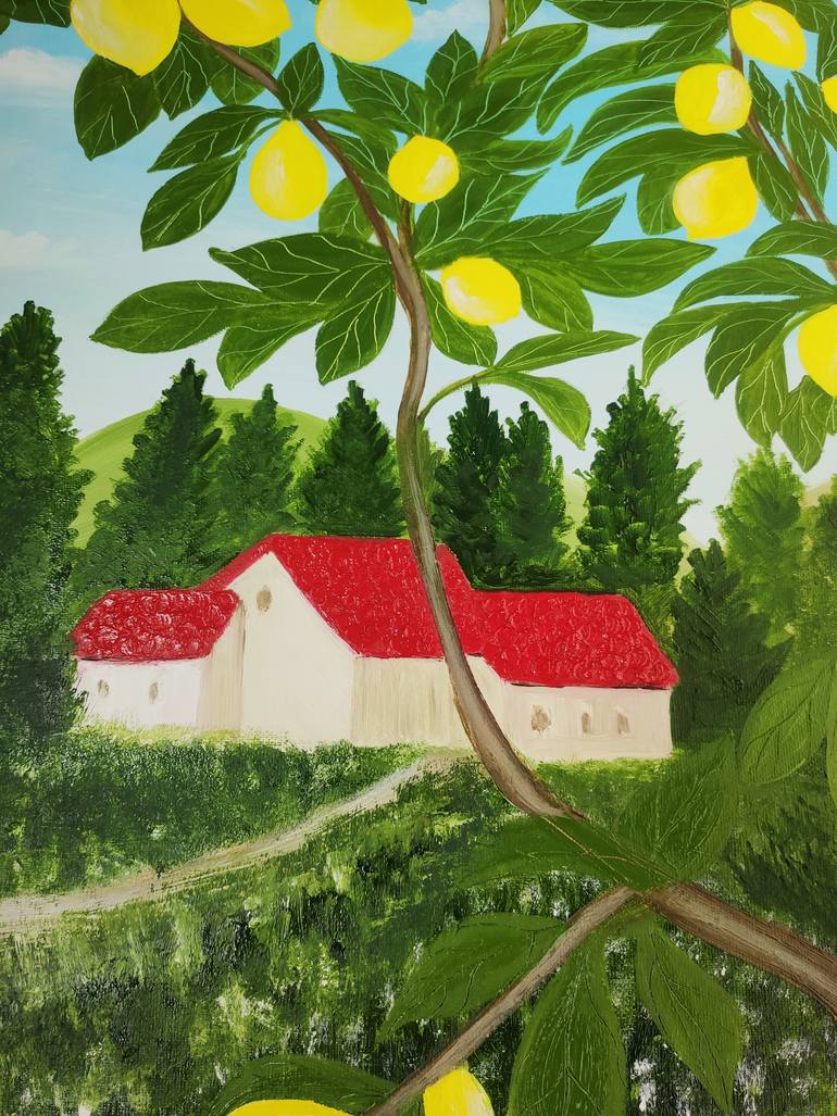 Original Color Field Painting Garden Painting by Vafa Majidli