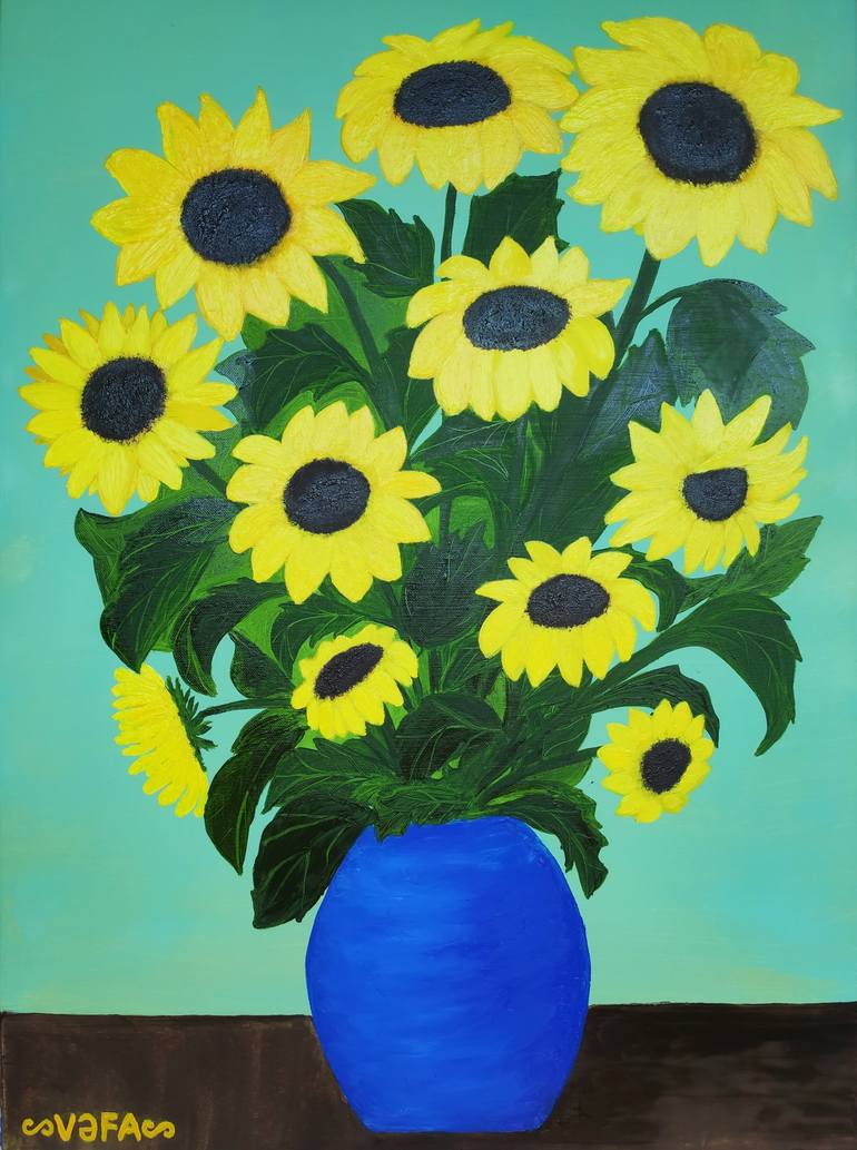 Original Color Field Painting Still Life Painting by Vafa Majidli