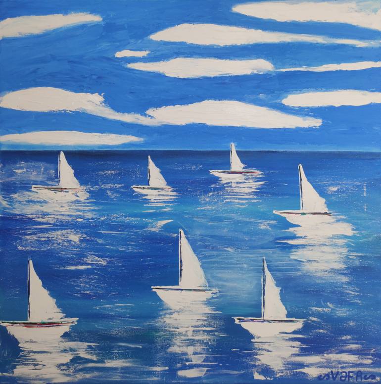 Original Expressionism Seascape Painting by Vafa Majidli