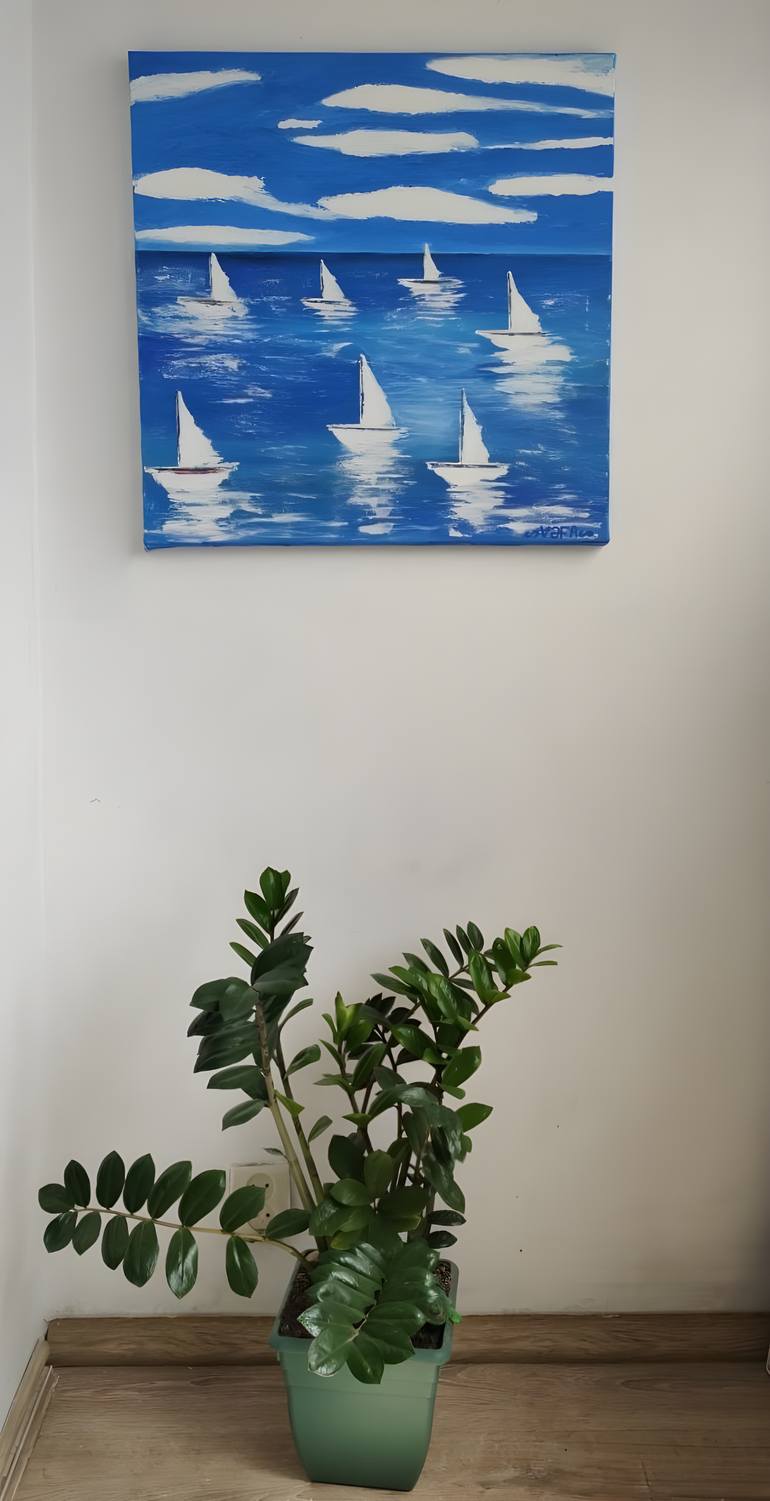 Original Expressionism Seascape Painting by Vafa Majidli