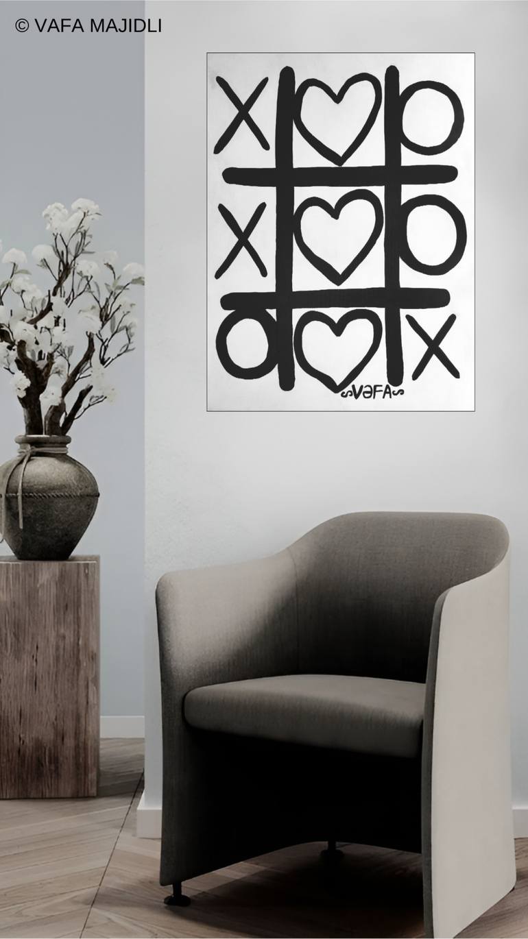 Original Black & White Abstract Painting by Vafa Majidli