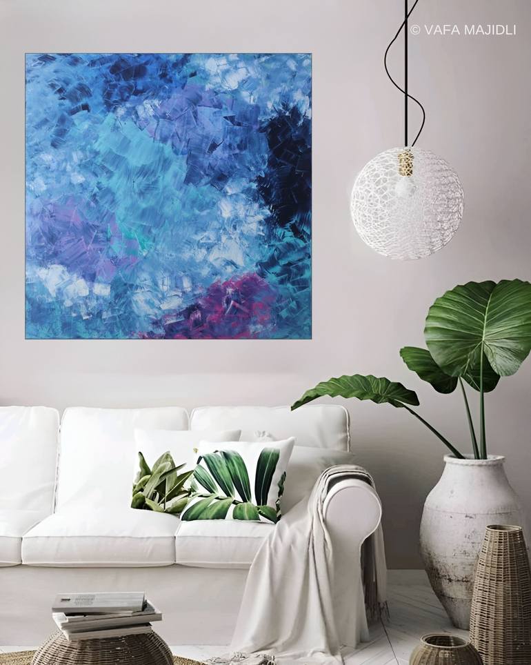 Original Abstract Expressionism Seascape Painting by Vafa Majidli