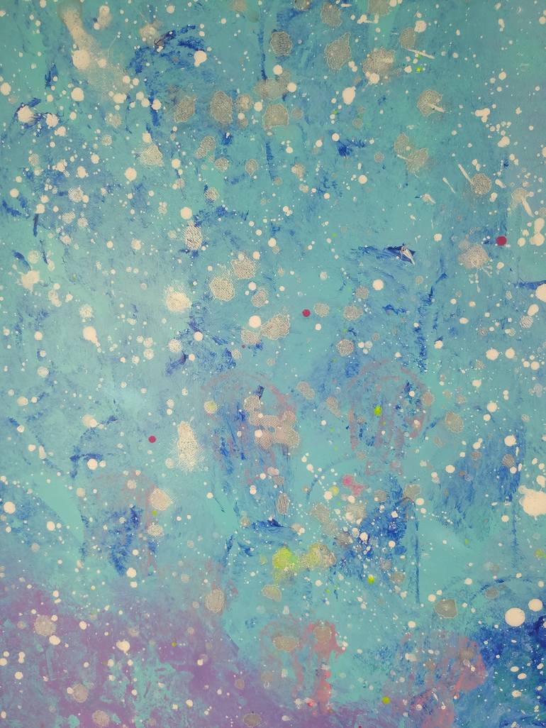 Original Abstract Expressionism Outer Space Painting by Vafa Majidli