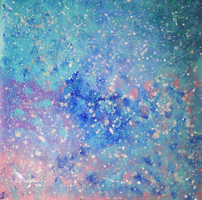 Original Abstract Expressionism Outer Space Painting by Vafa Majidli