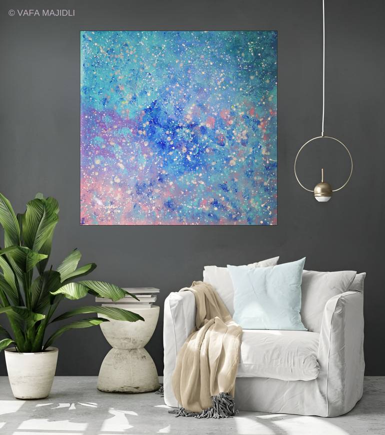 Original Abstract Expressionism Outer Space Painting by Vafa Majidli