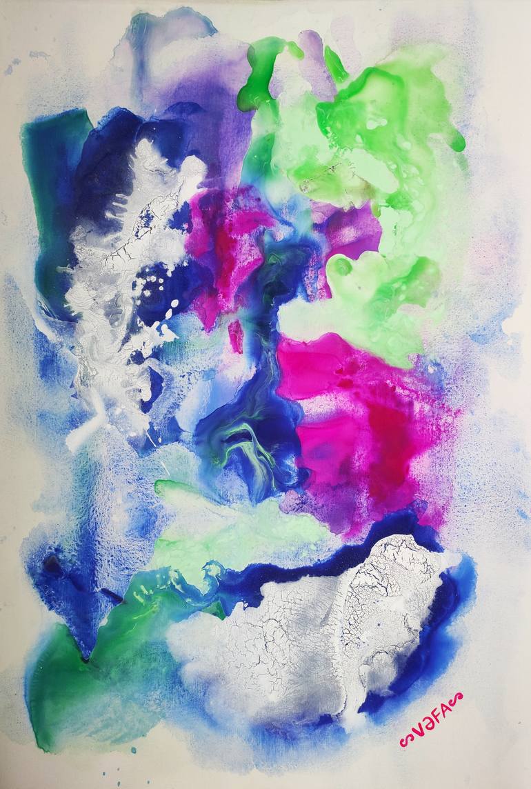 Original Abstract Seascape Painting by Vafa Majidli