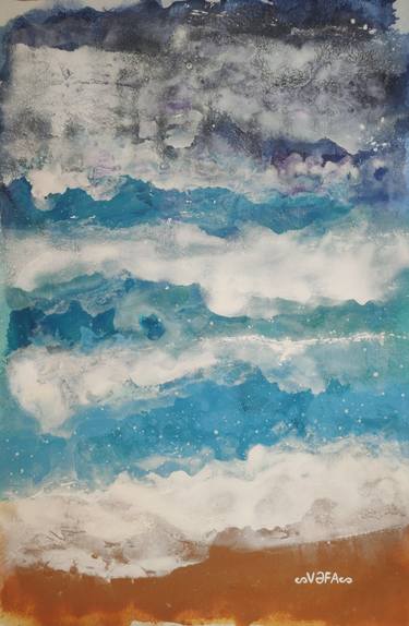 Original Abstract Expressionism Seascape Paintings by Vafa Majidli