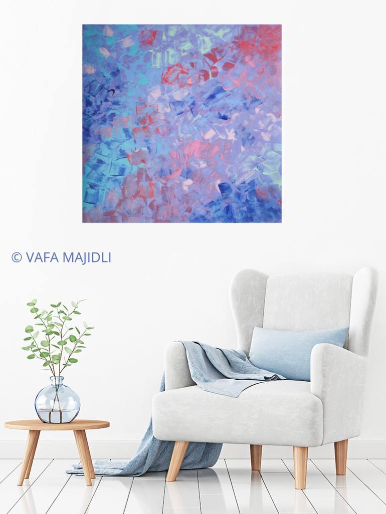 Original Abstract Expressionism Floral Painting by Vafa Majidli