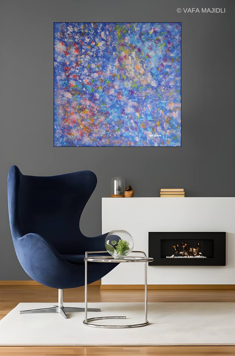 Original Abstract Expressionism Garden Painting by Vafa Majidli