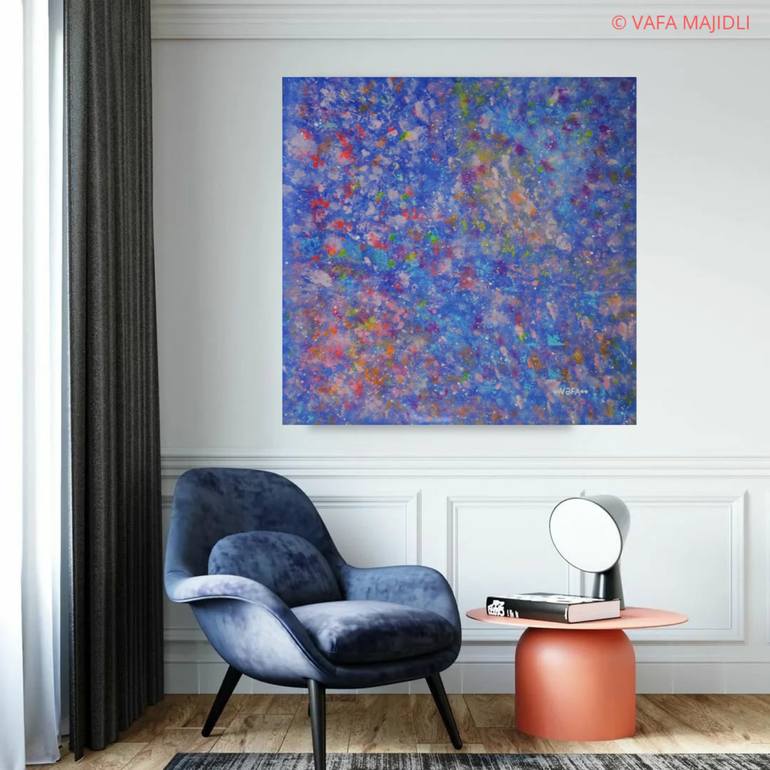 Original Abstract Expressionism Garden Painting by Vafa Majidli