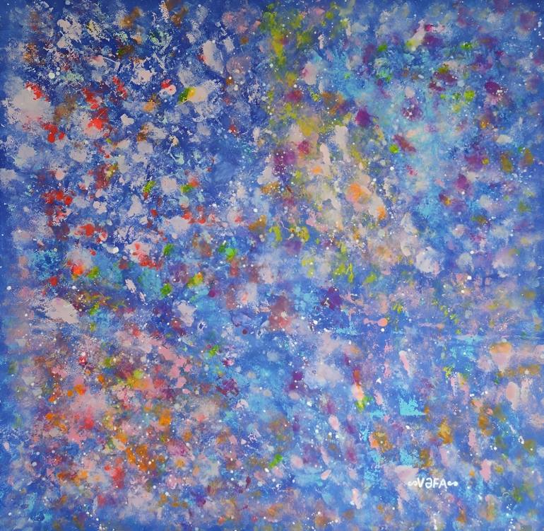 Original Abstract Expressionism Garden Painting by Vafa Majidli