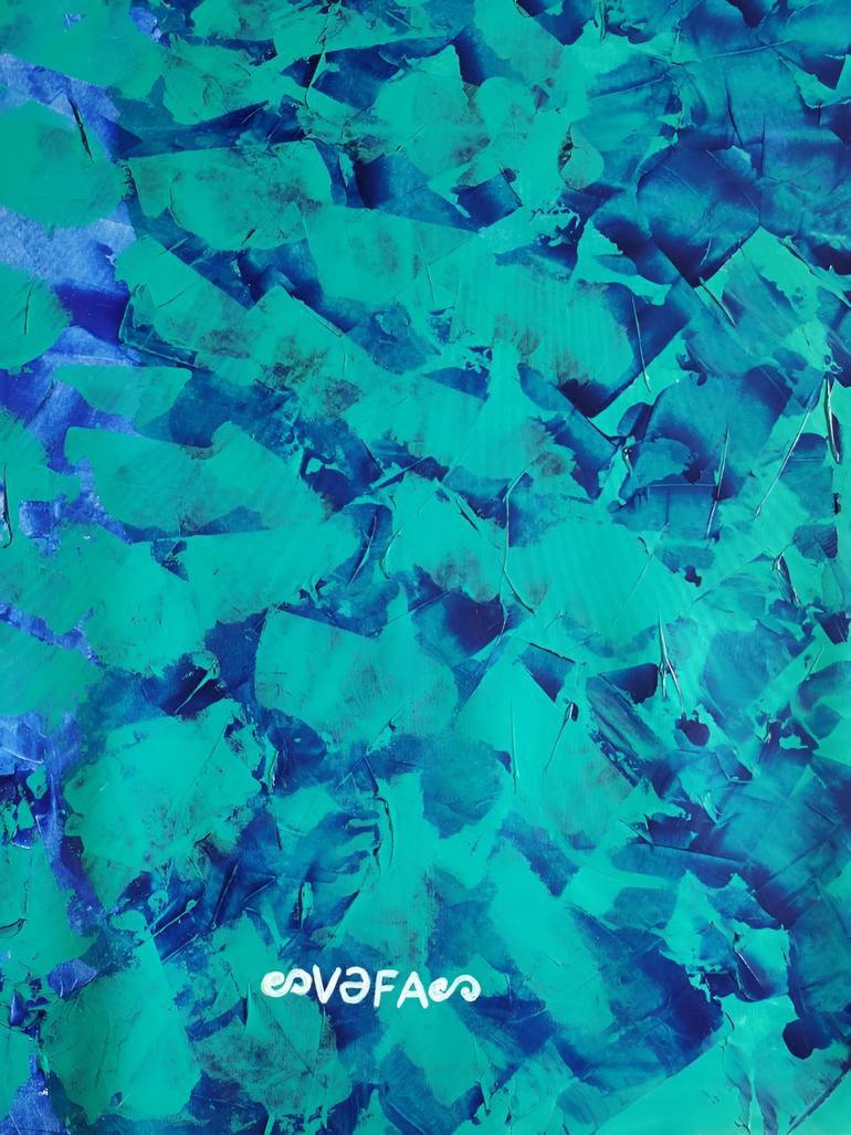Original Abstract Expressionism Seascape Painting by Vafa Majidli