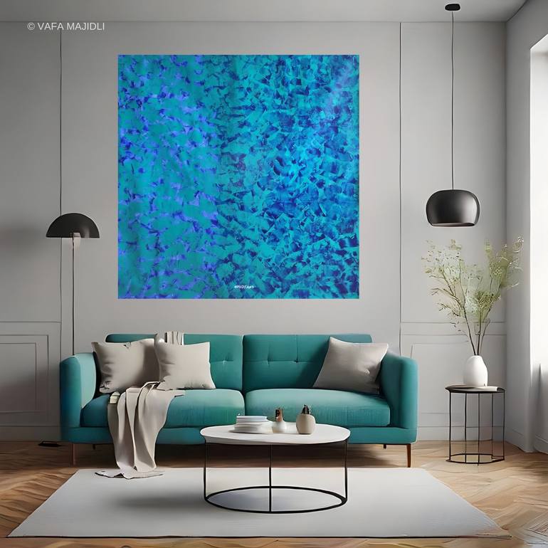 Original Abstract Expressionism Seascape Painting by Vafa Majidli