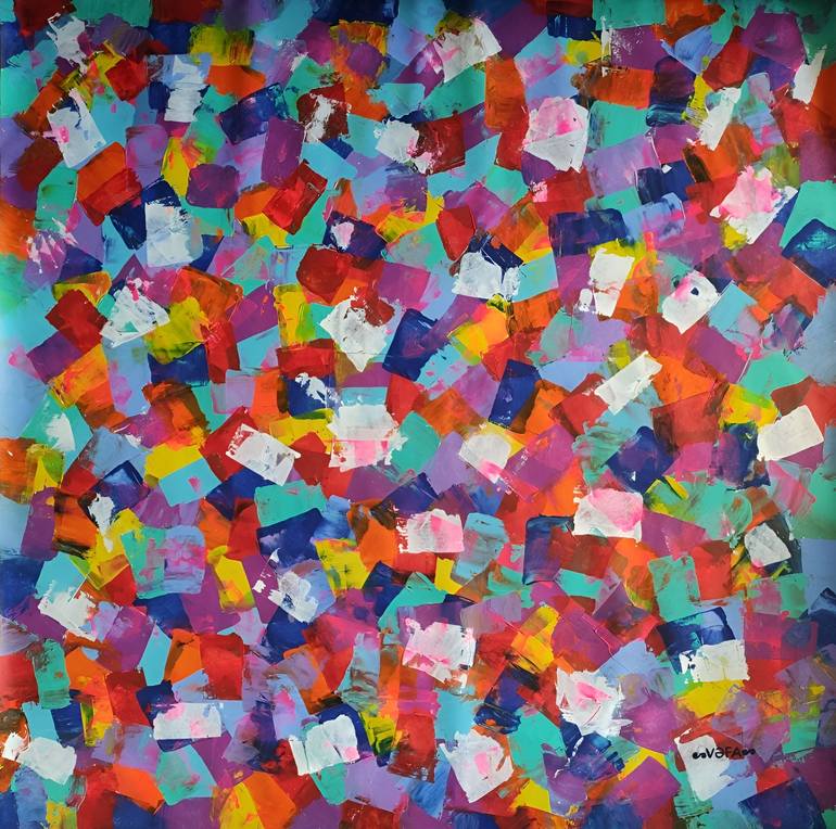 Original Abstract Expressionism Garden Painting by Vafa Majidli