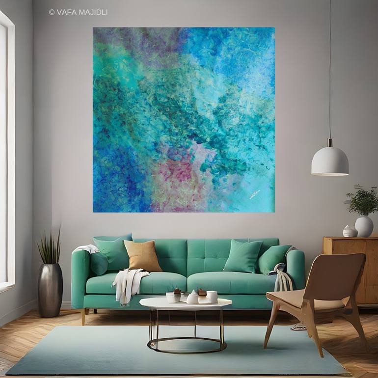 Original Abstract Expressionism Seascape Painting by Vafa Majidli