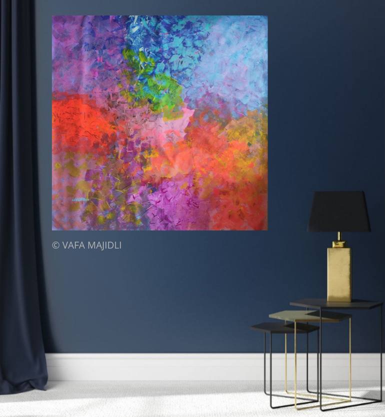Original Abstract Expressionism Seascape Painting by Vafa Majidli