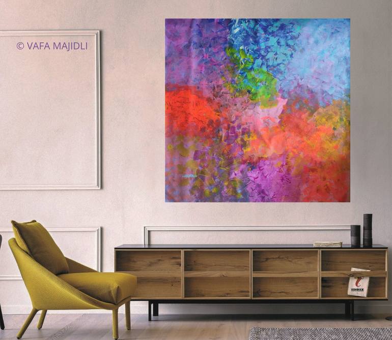 Original Abstract Expressionism Seascape Painting by Vafa Majidli