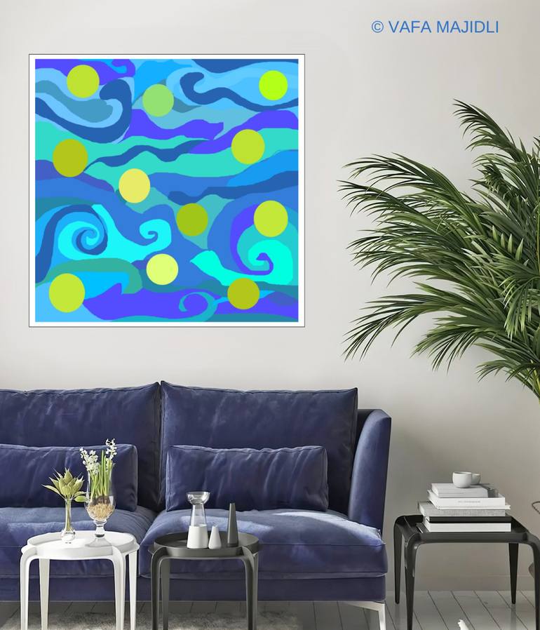 Original Abstract Expressionism Seascape Digital by Vafa Majidli