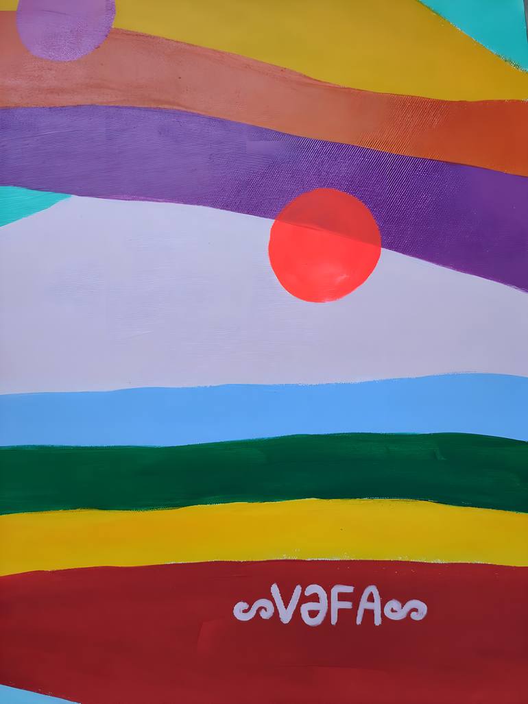 Original Abstract Landscape Painting by Vafa Majidli