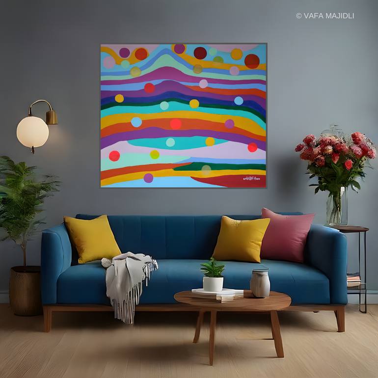 Original Abstract Landscape Painting by Vafa Majidli