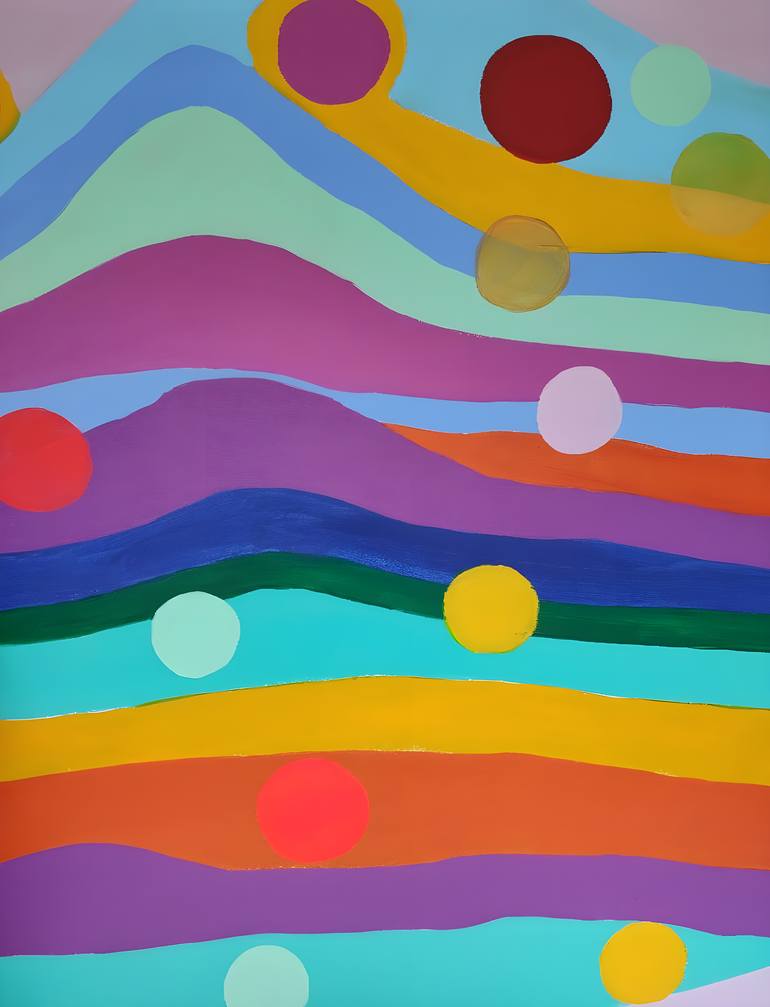 Original Abstract Landscape Painting by Vafa Majidli