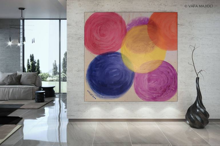 Original Color Field Painting Geometric Painting by Vafa Majidli
