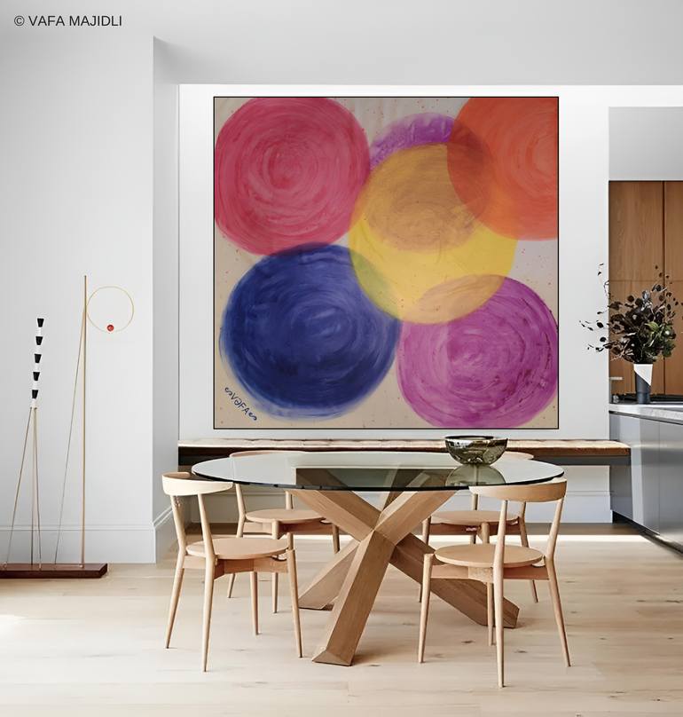 Original Color Field Painting Geometric Painting by Vafa Majidli