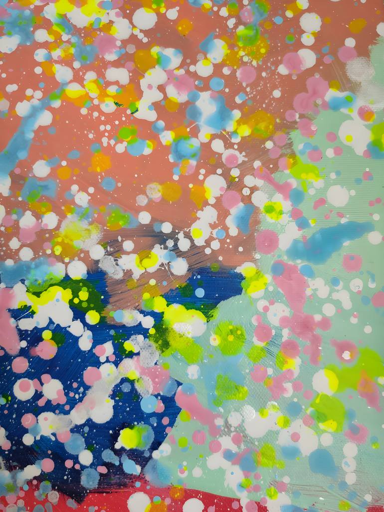 Original Abstract Expressionism Floral Painting by Vafa Majidli