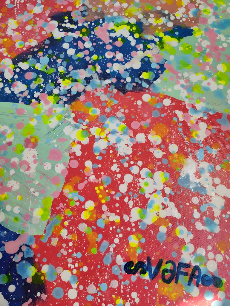 Original Abstract Expressionism Floral Painting by Vafa Majidli