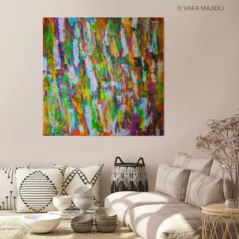 Original Abstract Expressionism Travel Painting by Vafa Majidli