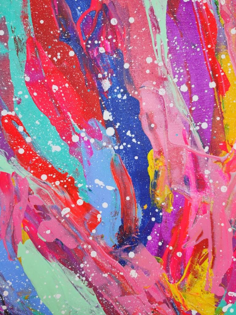 Original Abstract Expressionism Floral Painting by Vafa Majidli