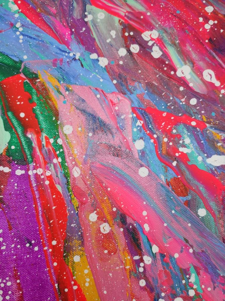 Original Abstract Expressionism Floral Painting by Vafa Majidli