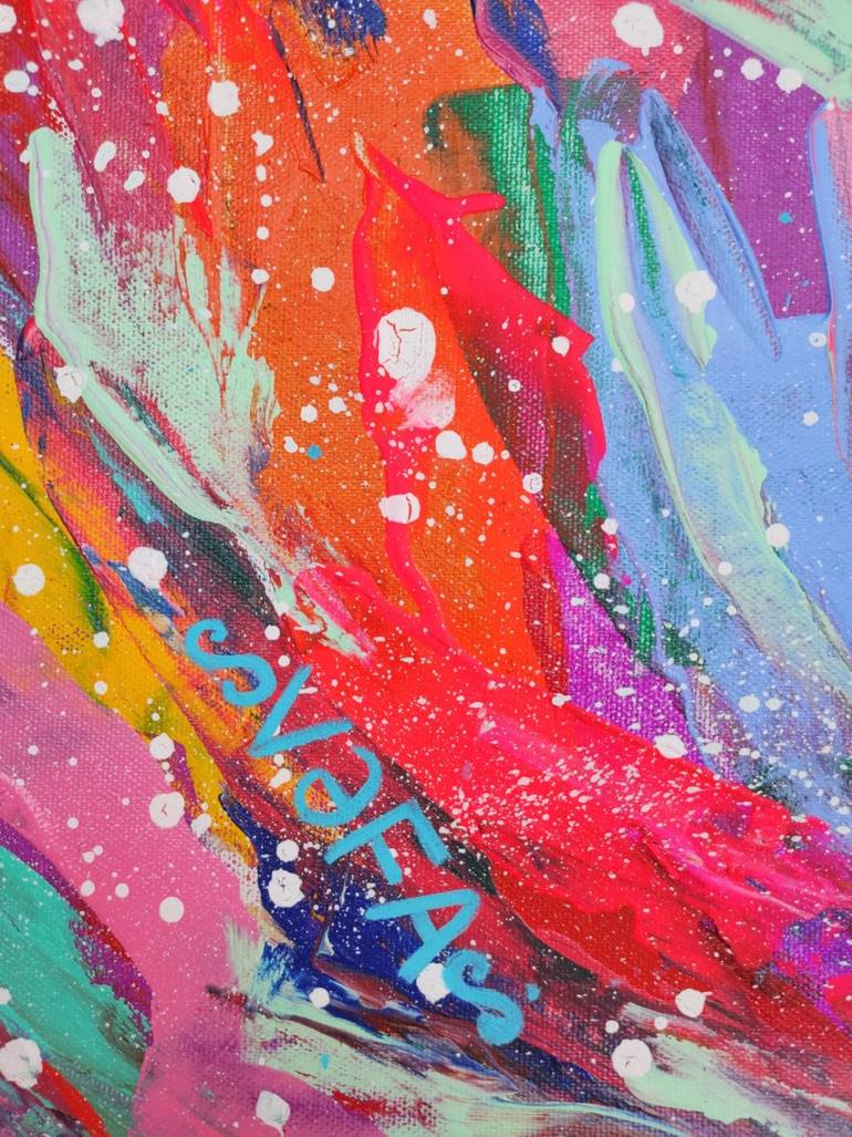 Original Abstract Expressionism Floral Painting by Vafa Majidli