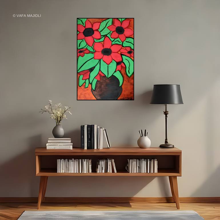 Original Abstract Expressionism Floral Digital by Vafa Majidli