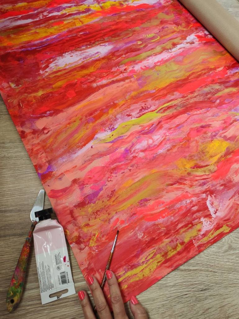 Original Abstract Expressionism Landscape Painting by Vafa Majidli