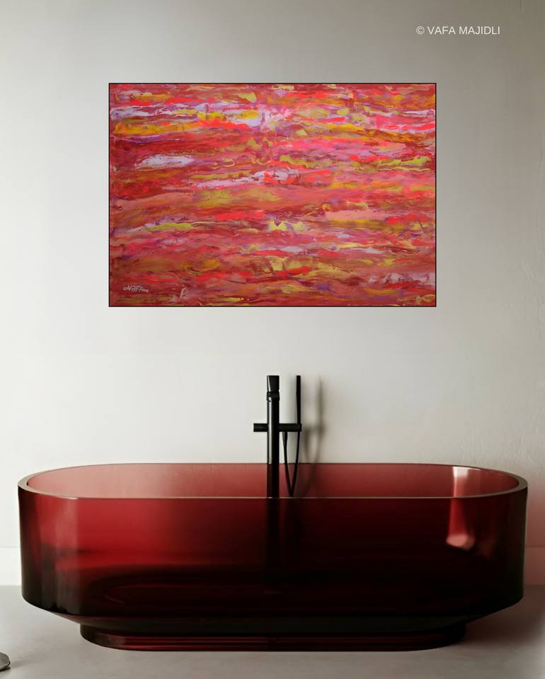 Original Abstract Expressionism Landscape Painting by Vafa Majidli