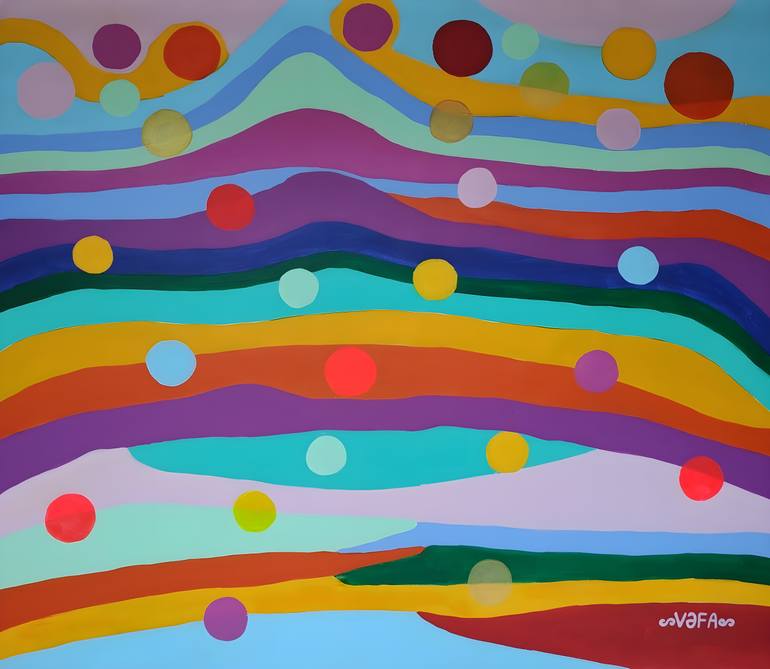 Original Color Field Painting Nature Painting by Vafa Majidli