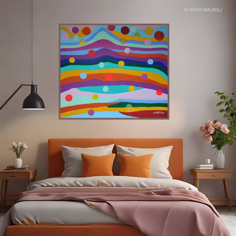 Original Color Field Painting Nature Painting by Vafa Majidli