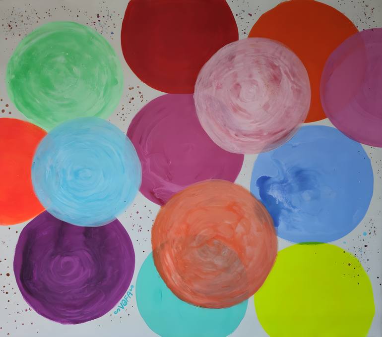 Original Color Field Painting Geometric Painting by Vafa Majidli