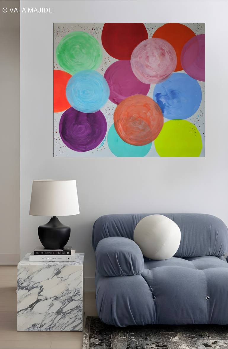 Original Color Field Painting Geometric Painting by Vafa Majidli