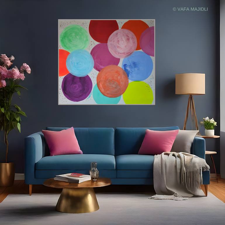 Original Color Field Painting Geometric Painting by Vafa Majidli