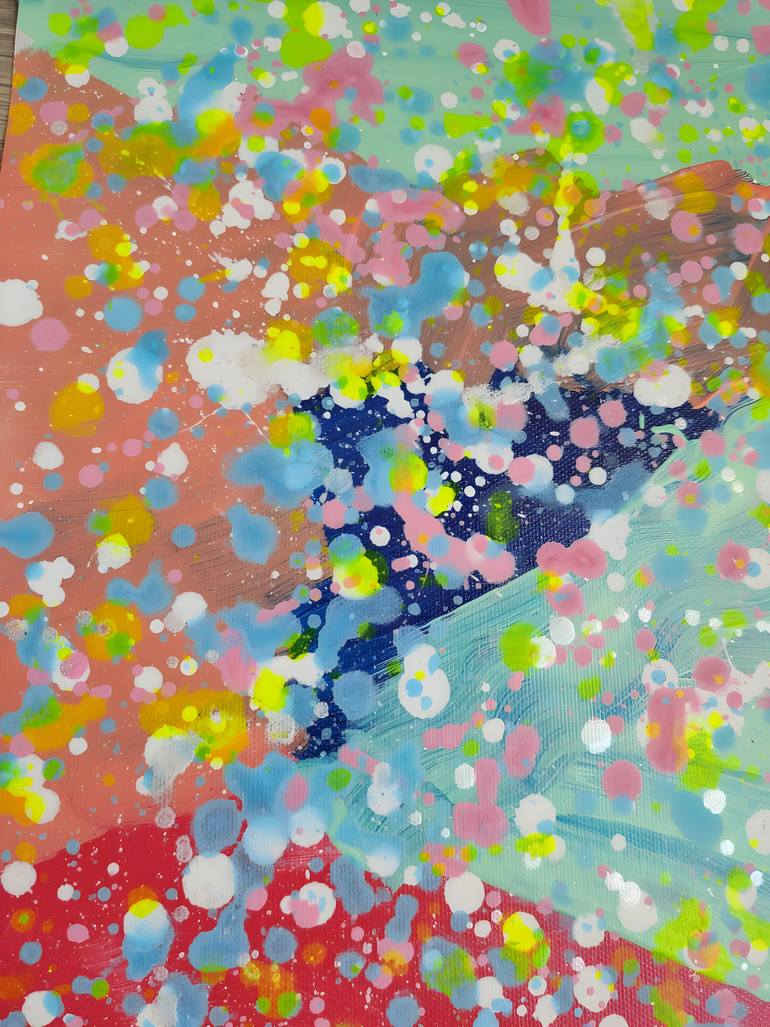 Original Abstract Expressionism Floral Painting by Vafa Majidli