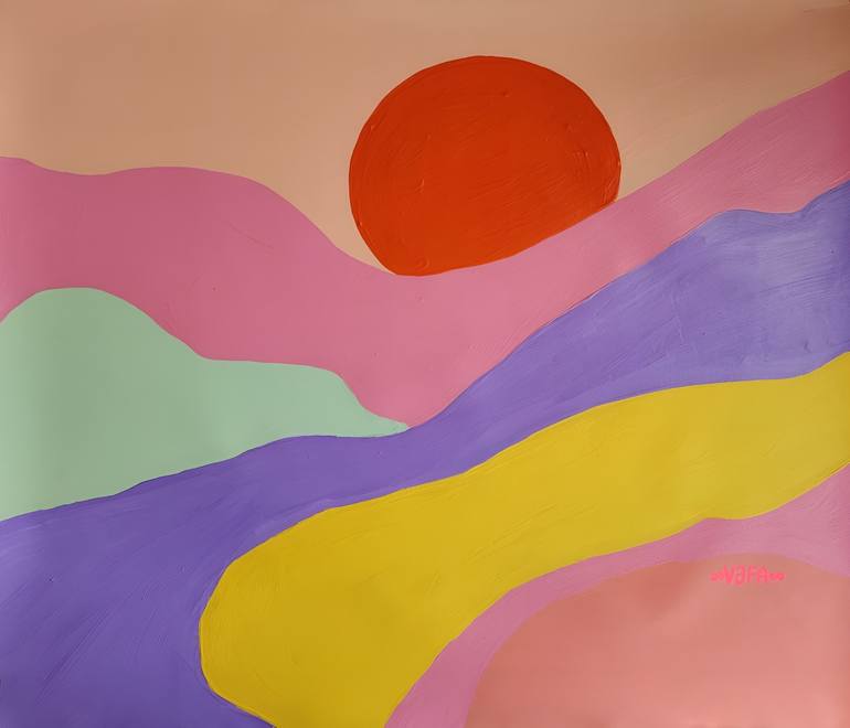 Print of Symbolism Landscape Paintings by Vafa Majidli