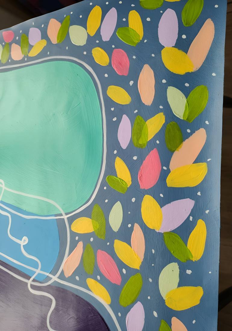 Original Abstract Expressionism Floral Painting by Vafa Majidli