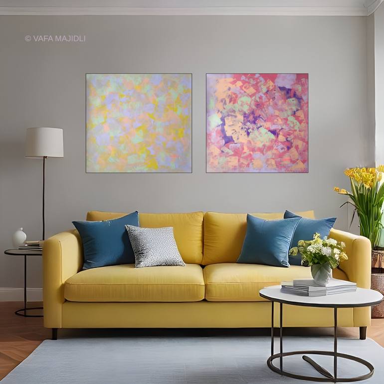 Original Abstract Expressionism Floral Paintings by Vafa Majidli