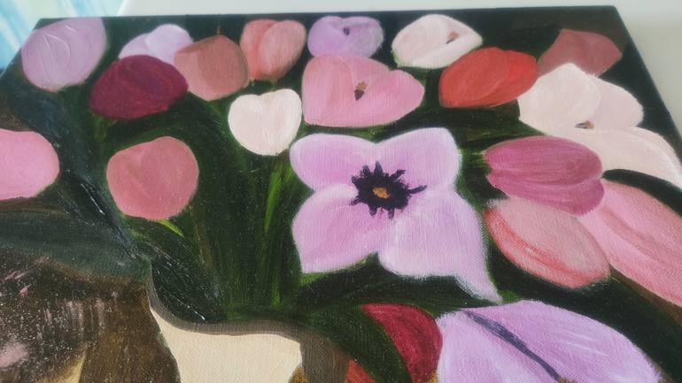 Original Figurative Floral Painting by Vafa Majidli