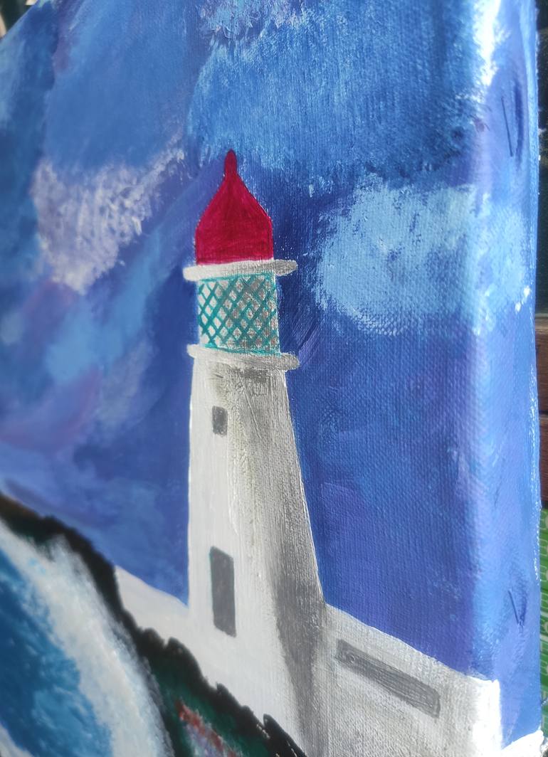 Original Abstract Expressionism Seascape Painting by Vafa Majidli