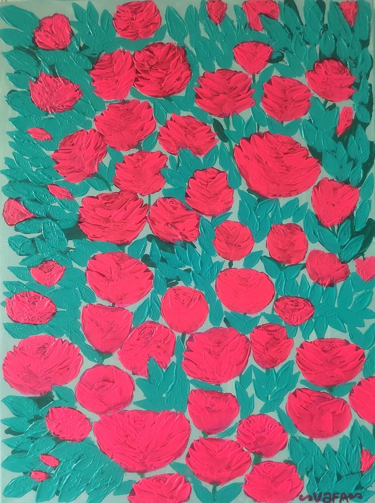 Print of Art Deco Floral Paintings by Vafa Majidli