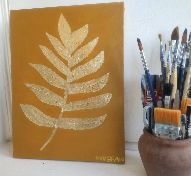 Original Art Deco Floral Painting by Vafa Majidli